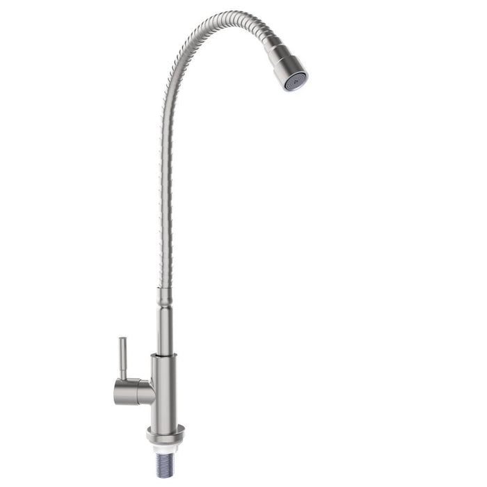 Sunstone Satin Finish Cold Water Faucet w/Flexible Neck Mount on Either Back Left/Right Corner