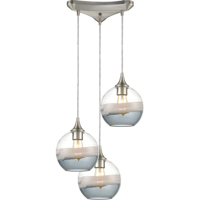 Elk Lighting Sutter 3 Light 12 inch Creek Satin Nickel Pendant