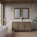 James Martin Portland 60" Double Bathroom Vanity in Whitewashed Walnut, shown in a bathroom setting