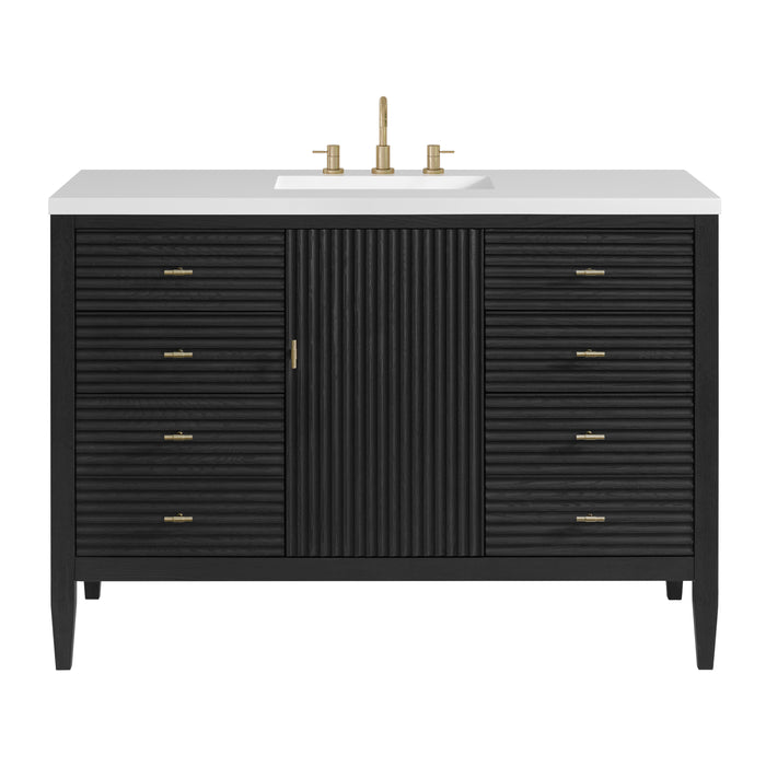 Myrrin 48" Single Vanity, Carbon Oak w/ 3 CM Lime Delight Silestone Top