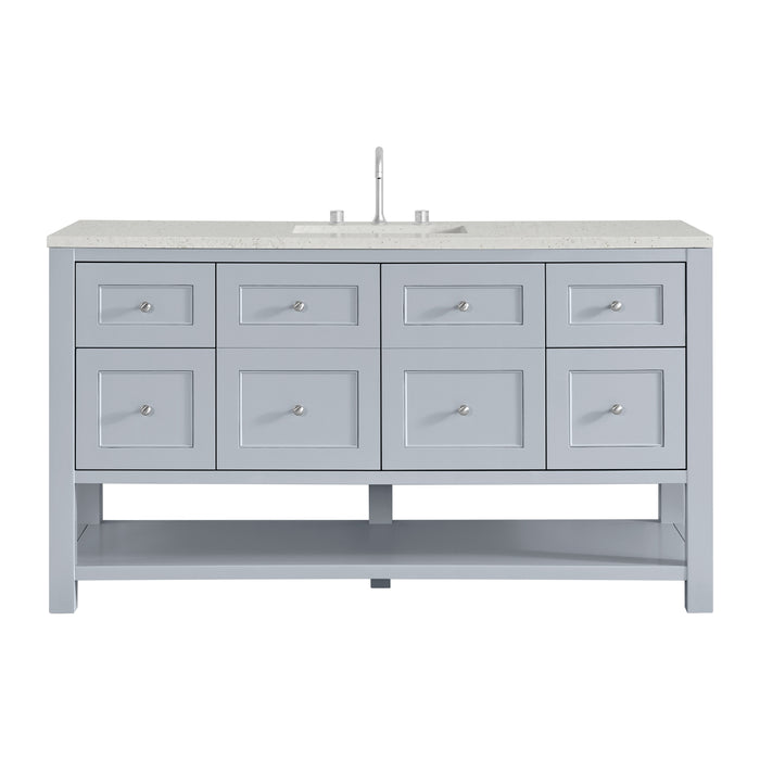 Breckenridge 60" Single Vanity, Smokey Celadon, w/ 3 CM Ethereal Noctis Quartz Top