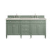 Brittany 72" Double Vanity, Saddle Brown w/ 3 CM Victorian Silver Silestone Top w/FreePower Wireless Charger