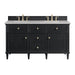Lorelai 60" Double Vanity, Black Onyx w/ 3 CM Eternal Jasmine Pearl Silestone Top