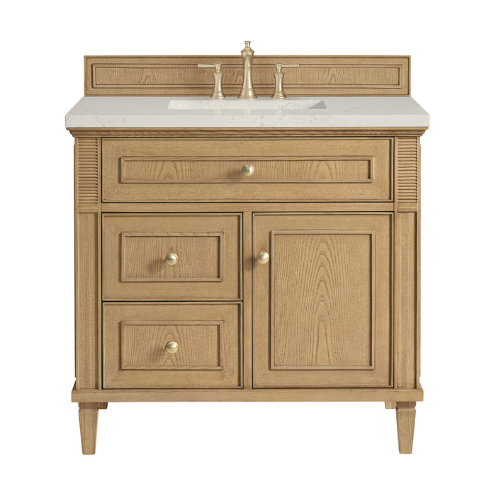 Lorelai 36" Single Vanity, Light Natural Oak, w/ 3 CM Siberian Silestone Top