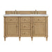 Lorelai 60" Double Vanity, Bright White w/ 3 CM Victorian Silver Silestone Top
