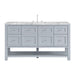 Breckenridge 60" Single Vanity, Smokey Celadon, w/ Single Hole 3 CM White Zeus Quartz Top & Backsplash