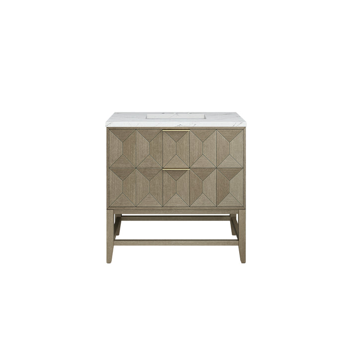 Emmeline 36" Single Vanity, Pebble Oak w/ 3 CM Ethereal Noctis Top