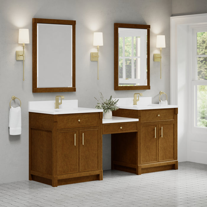 James Martin Vanities Bellshire 84" Dual Vanity Set with 24" Make-Up Counter