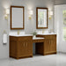 James Martin Vanities Bellshire 84" Dual Vanity Set with 24" Make-Up Counter