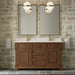 James Martin Brookfield 60" Double Bathroom Vanity in Honey Oak, shown in a bathroom setting