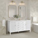 Myrrin 60" Double Vanity, Mid Century Walnut w/ 3 CM Eternal Jasmine Pearl Silestone Top w/FreePower Wireless Charger