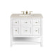 Breckenridge 36" Single Vanity, Bright White, w/ 3 CM Siberian Silestone Top