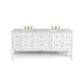 Breckenridge 72" Double Vanity, Bright White w/ 3 CM Eternal Jasmine Pearl Top