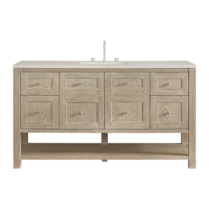 Breckenridge 60" Single Vanity, Serenity Blue, w/ 3 CM Ethereal Noctis Quartz Top