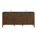 Myrrin 72" Vanity, Carbon Oak, w/ 3 CM Siberian Silestone Top w/FreePower Wireless Charger