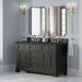 Brookfield 60" Double Vanity, Pecan w/ 3 CM Lime Delight Silestone  Top