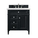 Brittany 30" Single Vanity, Black Onyx, w/ 3 CM White Zeus Silestone Top