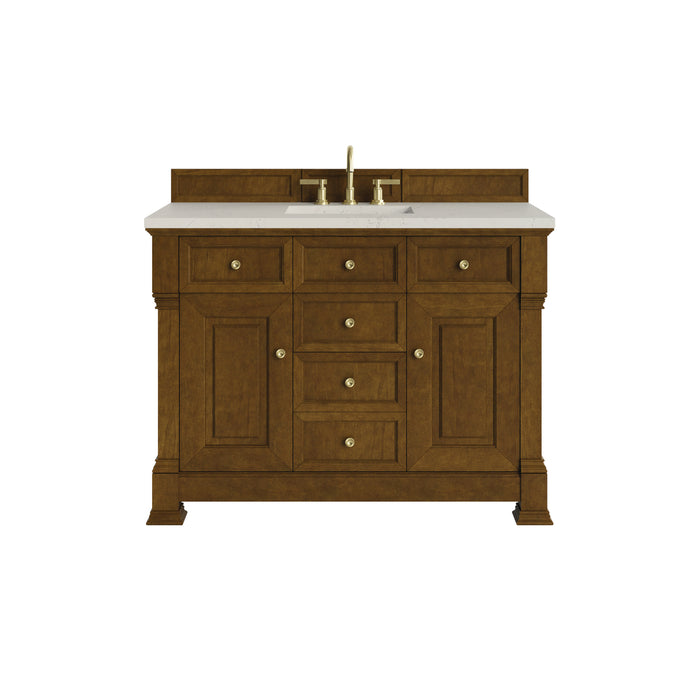 Brookfield 48" Single Vanity, Honey Oak w/ 3 CM Charcoal Soapstone Silestone Top