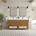 Malibu 72" Double Vanity, Amber Birch w/ 3 CM Victorian Silver Top w/ FreePower Wireless Charger