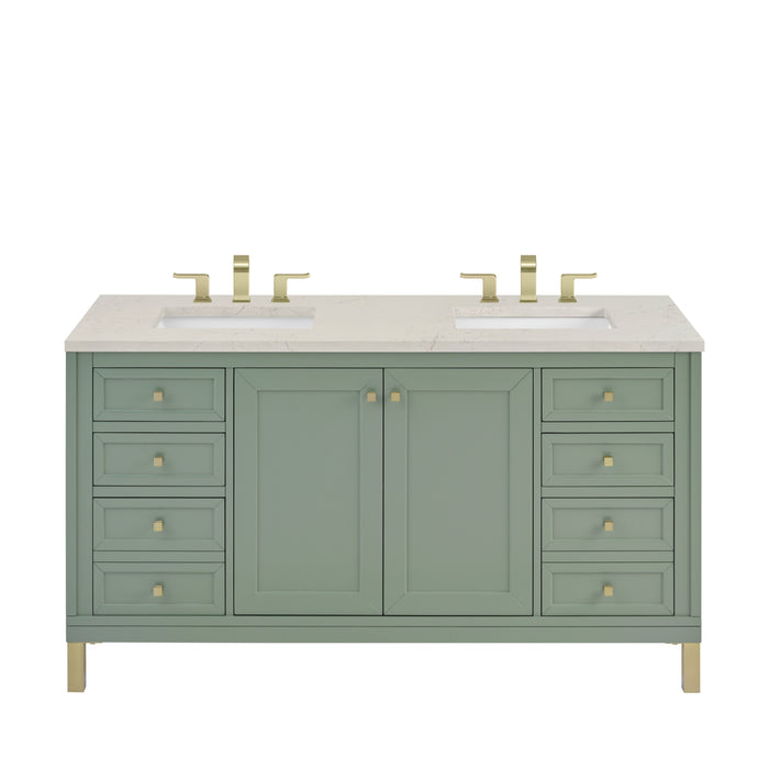 Chicago 60" Double Vanity, Walnut Whisper