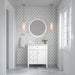 James Martin Brittany 30" Single Bathroom Vanity in Bright White, shown in a bathroom setting