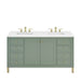 Chicago 60" Double Vanity, Smokey Celadon, w/ 3 CM Carrara Marble Top
