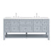 Breckenridge 72" Double Vanity, Smokey Celadon w/ 3 CM White Zeus Top