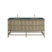 Emmeline 72" Double Vanity, Pebble Oak w/ 3 CM Parisien Bleu Top