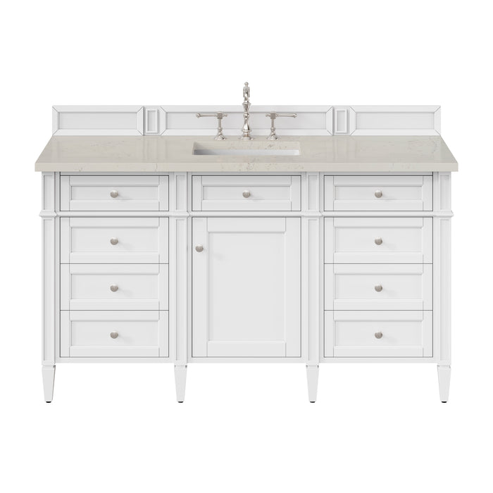 Brittany 60" Single Vanity, Victory Blue w/ 3 CM White Zeus Silestone Top