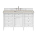 Brittany 60" Single Vanity, Victory Blue w/ 3 CM White Zeus Silestone Top