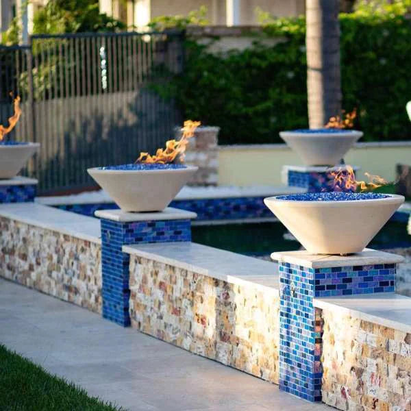 The Outdoor Plus 48" Cazo GFRC Fire Bowl Match Lit with Flame Sense | Natural Gas