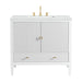 Myrrin 36" Vanity, Bright White w/ 3 CM Ethereal Noctis Silestone Top