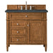 Brittany 36" Single Vanity, Saddle Brown w/ 3 CM Charcoal Soapstone Silestone Top