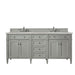 Brittany 72" Double Vanity, Smokey Celadon w/ 3 CM Victorian Silver Top w/FreePower Wireless Charger