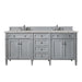 Brittany 72" Double Vanity, Urban Gray w/ 3 CM Lime Delight Silestone Top