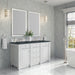 Bristol 60" Double Vanity, Whitewashed Walnut w/ 3 CM Victorian Silver Silestone Top w/FreePower Wireless Charger