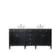 Brittany 72" Double Vanity, Black Onyx w/ 3 CM Eternal Jasmine Pearl Silestone Top w/FreePower Wireless Charger