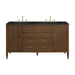 Myrrin 60" Double Vanity, Carbon Oak, w/ 3 CM Siberian Silestone Top w/FreePower Wireless Charger