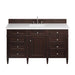 Brittany 60" Single Vanity, Burnished Mahogany, w/ 3 CM Tajnar Eclos Top