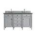 Brittany 60" Double Vanity, Urban Gray w/ 3 CM Lime Delight Silestone Top