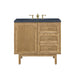 Laurent 36" Single Vanity, Light Natural Oak w/ 3 CM Charcoal Soapstone Top