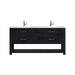 Lucian 72" Double Vanity, Carbon Oak w/ 3 CM White Zeus Silestone Top