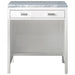 Addison 30" Countertop Unit, Glossy White w/ 3 CM Carrara Marble Top
