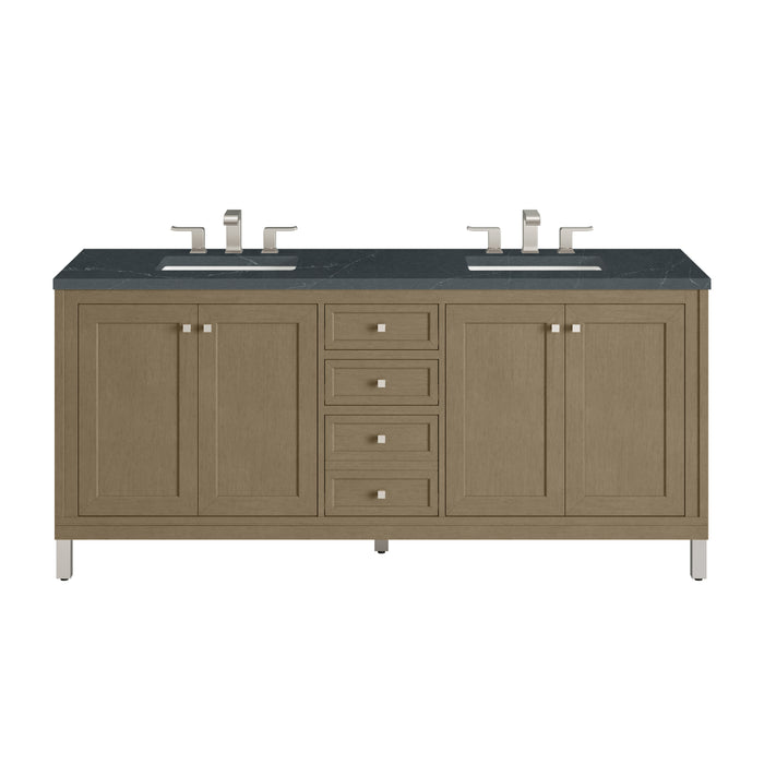 Chicago 72" Double Vanity, Smokey Celadon, w/ 3 CM Tajnar Eclos Top