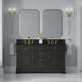 Brookfield 60" Double Vanity, Pecan w/ 3 CM Parisien Bleu Silestone Top w/FreePower Wireless Charger