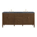 Myrrin 72" Double Vanity, Carbon Oak w/ 3 CM Victorian Silver Silestone Top
