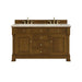 Brookfield 60" Double Vanity, Honey Oak w/ 3 CM Eternal Jasmine Pearl Silestone Top