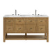 Breckenridge 60" Double Vanity, Bright White, w/ 3 CM Ethereal Noctis Quartz Top w/FreePower Wireless Charger