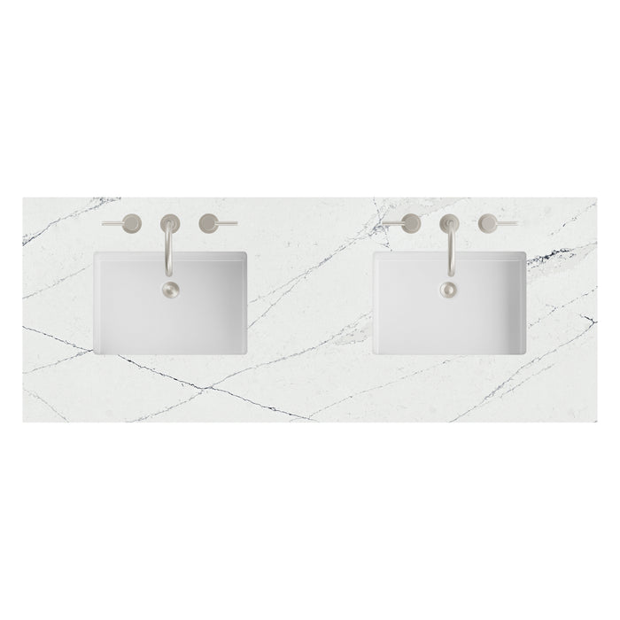 60" Double Top, 3 CM Ethereal Noctis Silestone w/ Sink