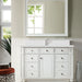 James Martin Bristol 48" Single Bathroom Vanity in Bright White, shown in a bathroom setting